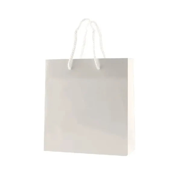 10x5x13'' Matt/Gloss 210GSM White Cardboard Laminated Bag