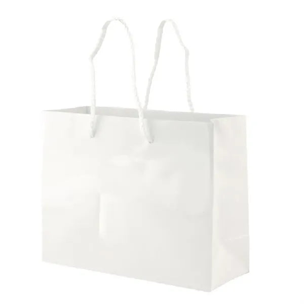 13x7x13'' Matt/Gloss 210GSM White Cardboard Shopping Bag