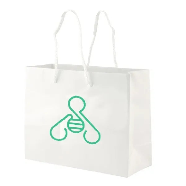 13x7x13'' Matt/Gloss 210GSM White Cardboard Shopping Bag