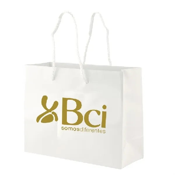 13x7x13'' Matt/Gloss 210GSM White Cardboard Shopping Bag