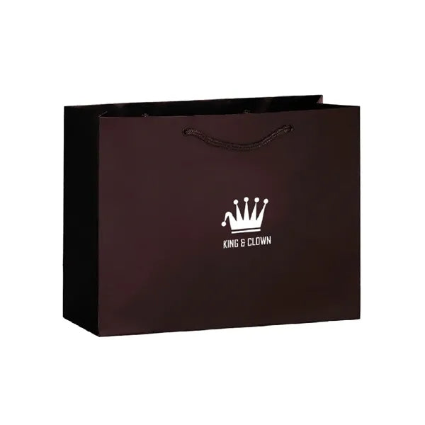 13x5x10'' Matt/Gloss 210GSM White Cardboard Shopping Bag