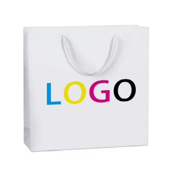 6x4x6'' Matt/Gloss 210GSM White Cardboard Shopping Bag
