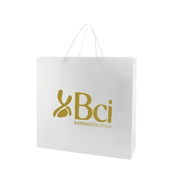 6x4x6'' Matt/Gloss 250GSM White Cardboard Shopping Bag