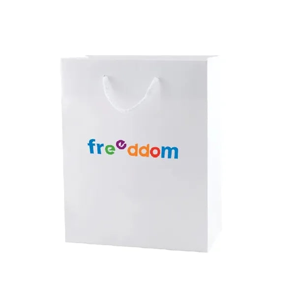 8x4x10'' Matt/Gloss 250GSM White Cardboard Shopping Bag