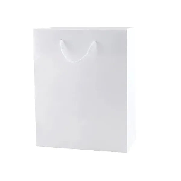 8x4x10'' Matt/Gloss 250GSM White Cardboard Shopping Bag