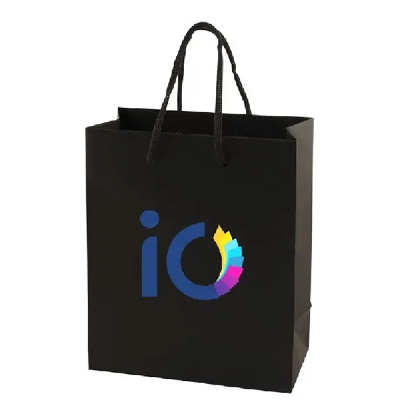 10x5x13'' Matt/Gloss 250GSM White Cardboard Shopping Bag