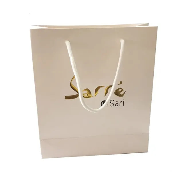 10x5x13'' Matt/Gloss 250GSM White Cardboard Shopping Bag