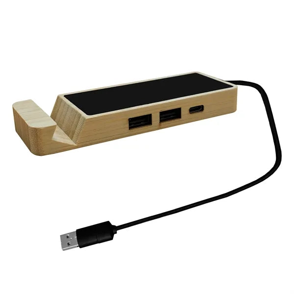 Bamboo LED LOGO Light Up HUB Phone Holder