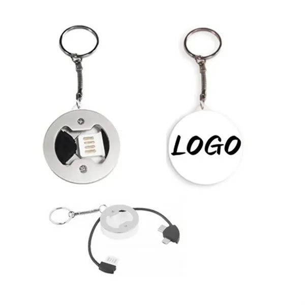 3-in-1 Charging Cable w/Opener Keychain