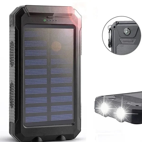 Waterproof Compass Solar Power Bank 8000mah
