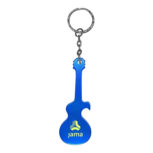 Guitar Shaped Aluminum Bottle Opener W/Key Chain