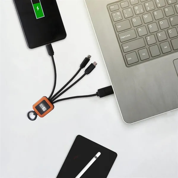 5 in 1 RPET LED Charging Cable-Square Shape