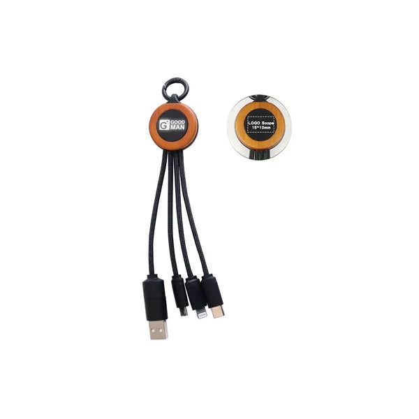 5 in 1 RPET LED Charging Cable-Round Shape