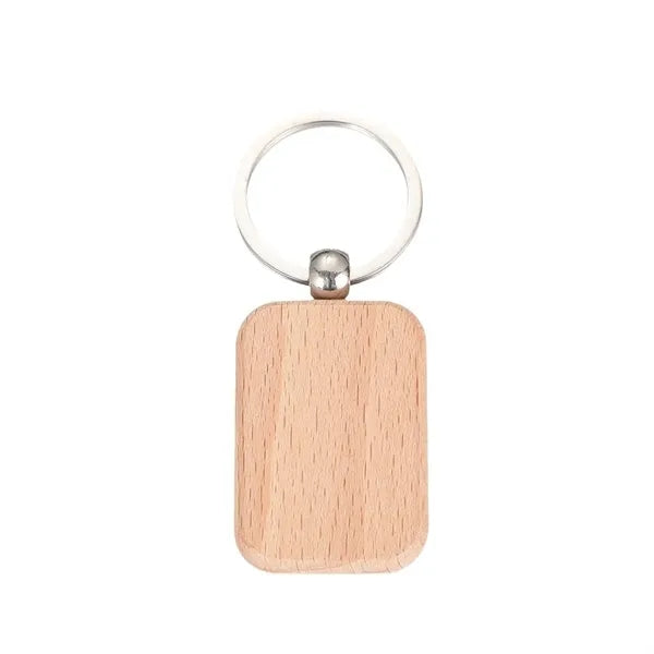 Wooden Square Keychain