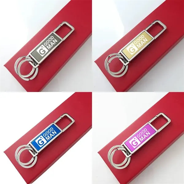 Metal Long Square Shape Key Chain With Hook