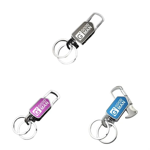 Key Chain With A Zinc Alloy Knife For Bottle Opening
