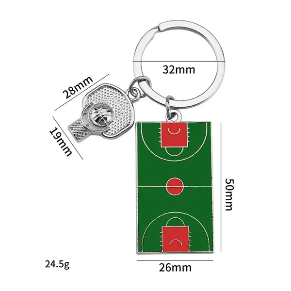 Basketball Court Keychain