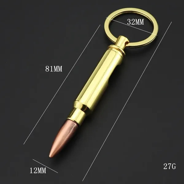 Bullet-Shaped Bottle Opener Keychain
