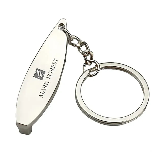Surfboard-Shaped Bottle Opener Keychain