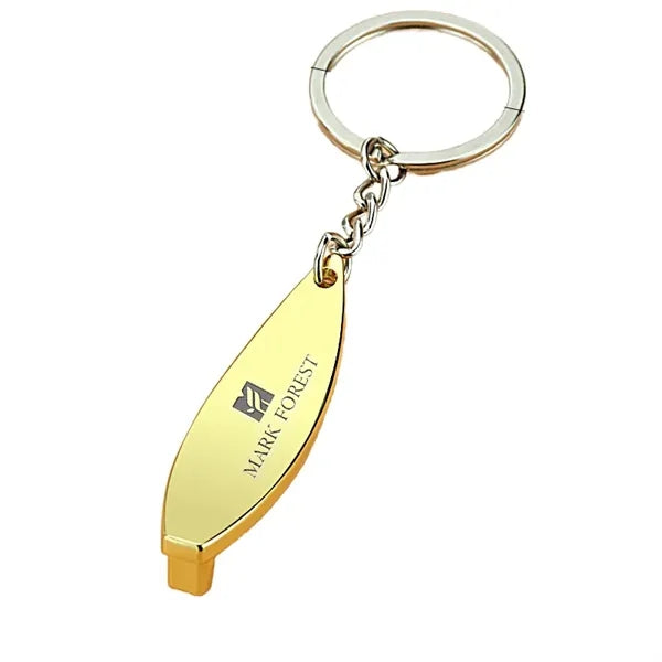 Surfboard-Shaped Bottle Opener Keychain