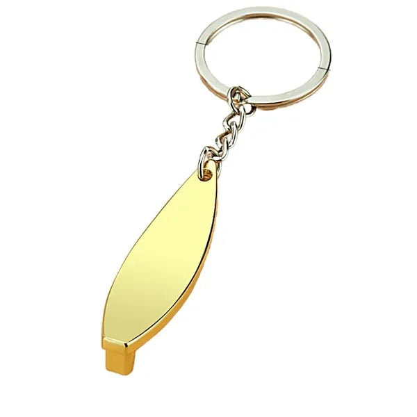 Surfboard-Shaped Bottle Opener Keychain