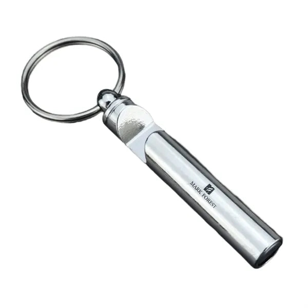 Silver Whistle-Shaped Bottle Opener Keychain