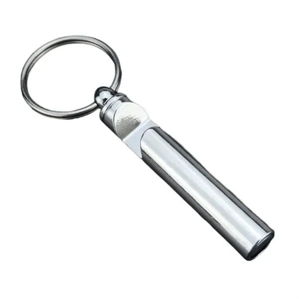 Silver Whistle-Shaped Bottle Opener Keychain