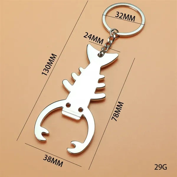 Crayfish-Shaped Bottle Opener Keychain