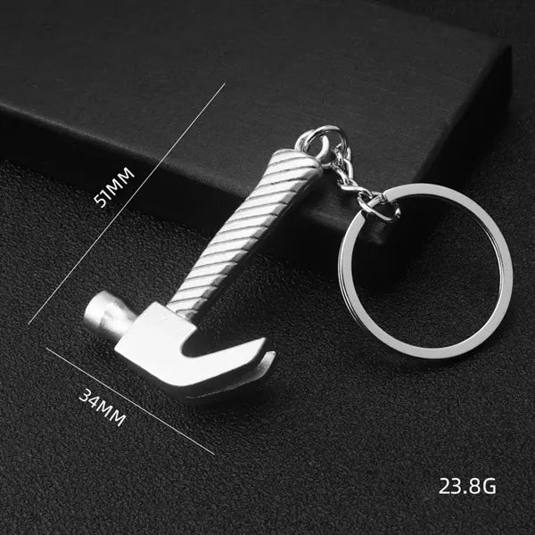 Threaded Tool Hammer Keychain