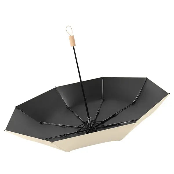Solid Wood Handle Manual Folding Umbrella