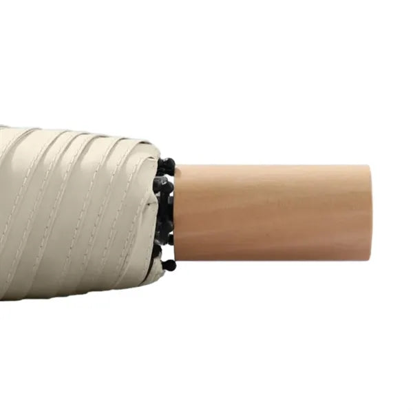 Solid Wood Handle Manual Folding Umbrella