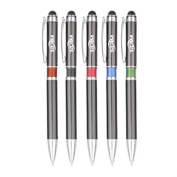 Aluminum Clip Ballpoint Pen with Stylus