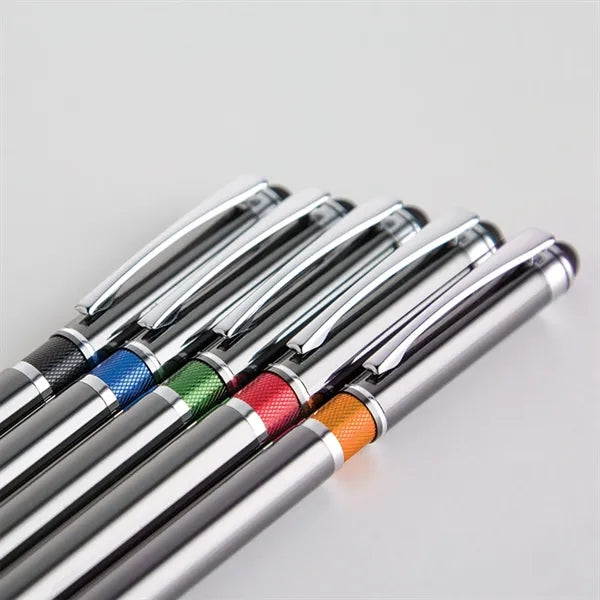 Aluminum Clip Ballpoint Pen with Stylus