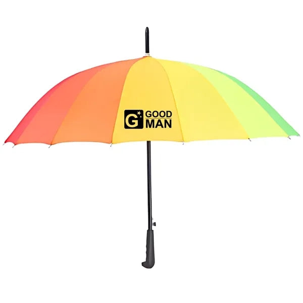 Rainbow Color Manual Straight Umbrella