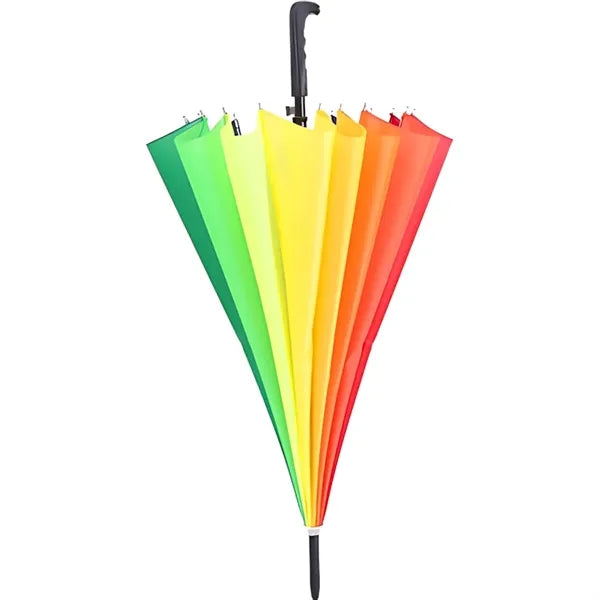 Rainbow Color Manual Straight Umbrella