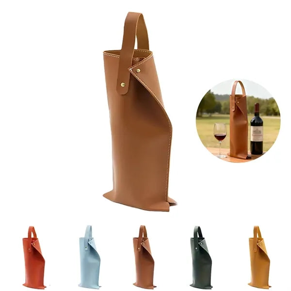 PU Leather Wine Tote Bag With Handle
