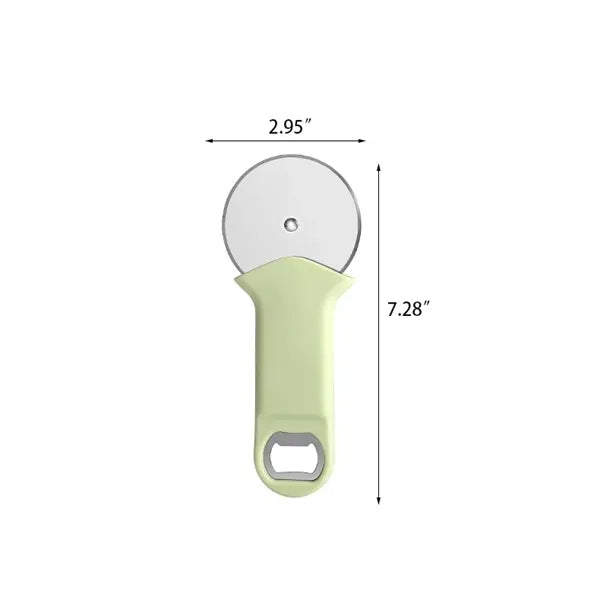 Stainless Steel Pizza Cutter With Bottle Opener