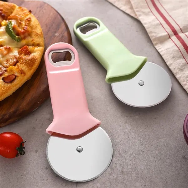 Stainless Steel Pizza Cutter With Bottle Opener