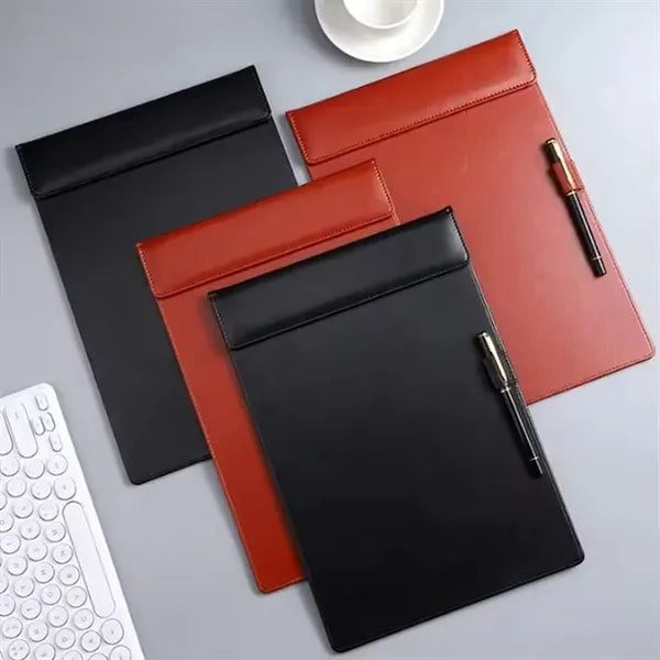 Magnetic PU Leather Clipboard with Pen Holder