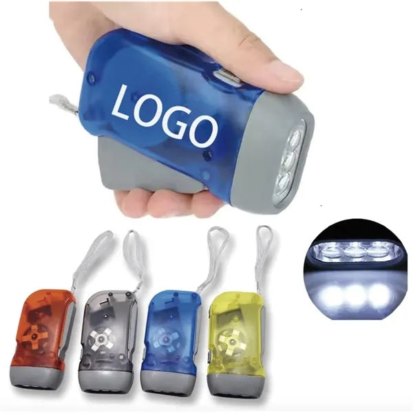 3LED Crank Press Emergency Flashlight