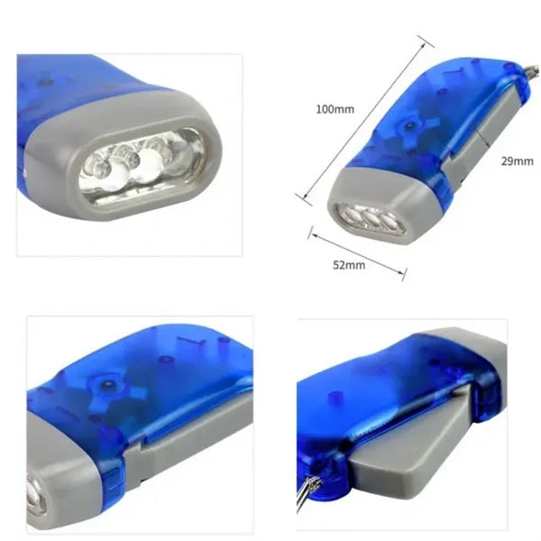 3LED Crank Press Emergency Flashlight