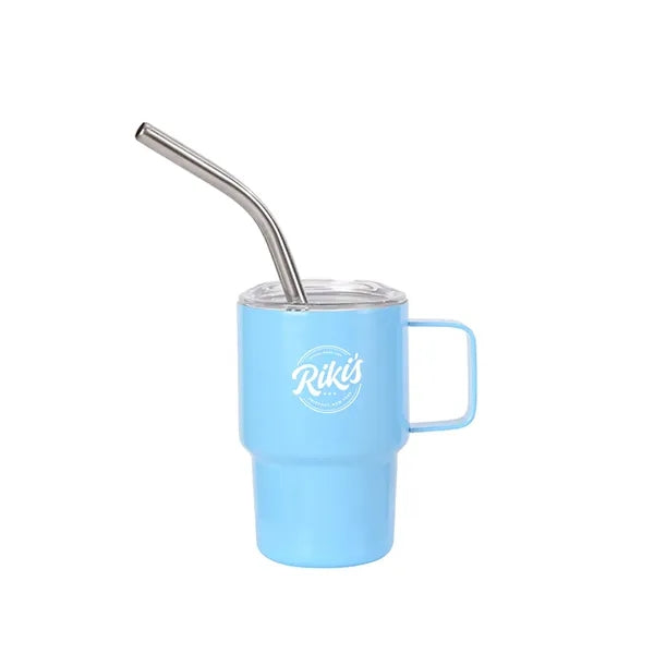 3oz Stainless Steel Tumbler With Straw And Handle