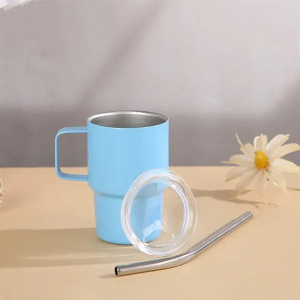 3oz Stainless Steel Tumbler With Straw And Handle