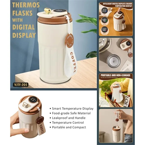15 oz Portable Coffe Thermos with Digital Display