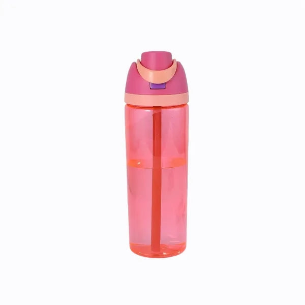 25oz Clear Plastic Water Bottle W/Straw