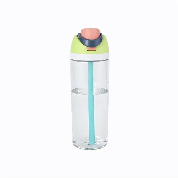 25oz Clear Plastic Water Bottle W/Straw