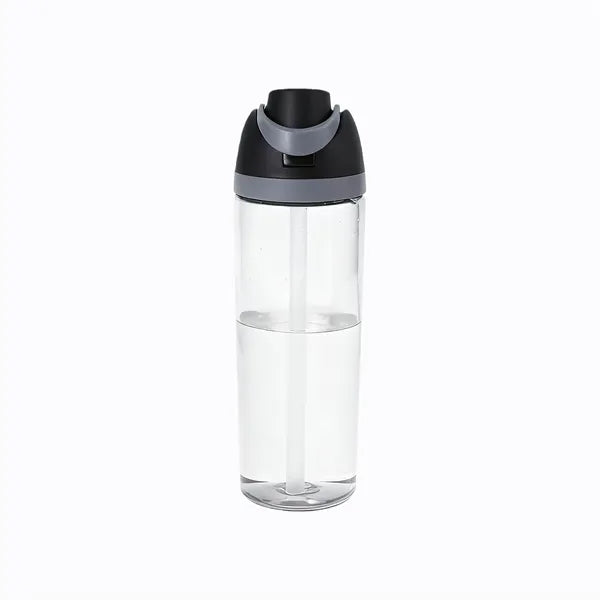 25oz Clear Plastic Water Bottle W/Straw