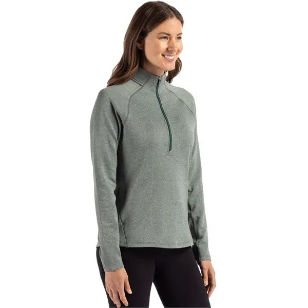 Cutter & Buck Peshastin Recycled GridFleece Womens Half Z...