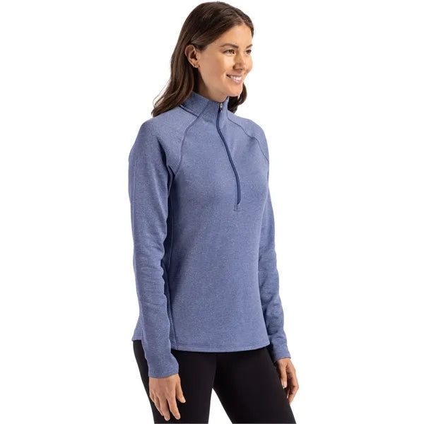Cutter & Buck Peshastin Recycled GridFleece Womens Half Z...
