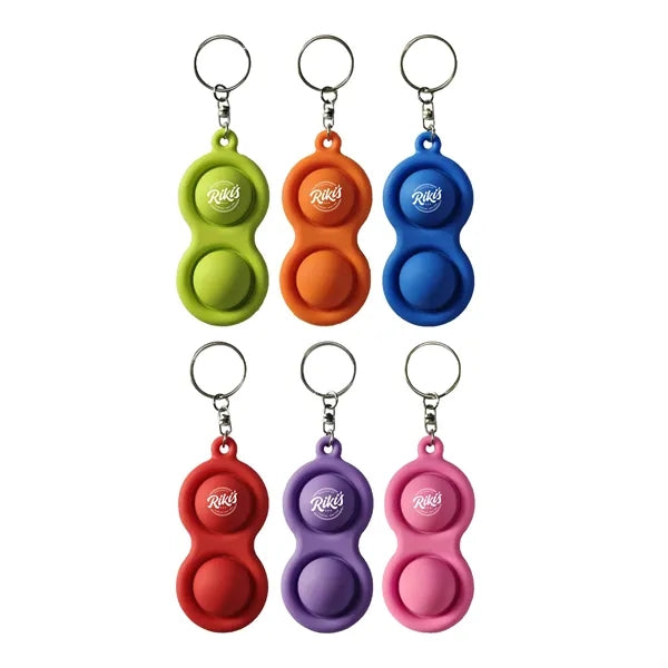 Silicone Two-Finger Bubble Keychain